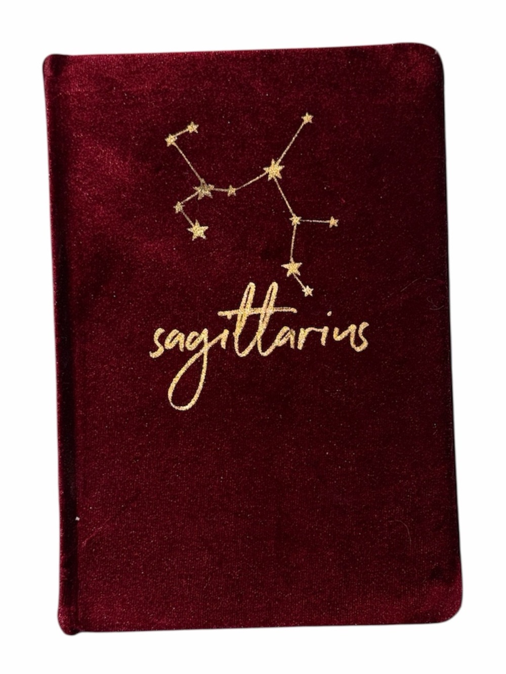 Sagittarius Velvet Journal in Deep Burgundy with Gold
